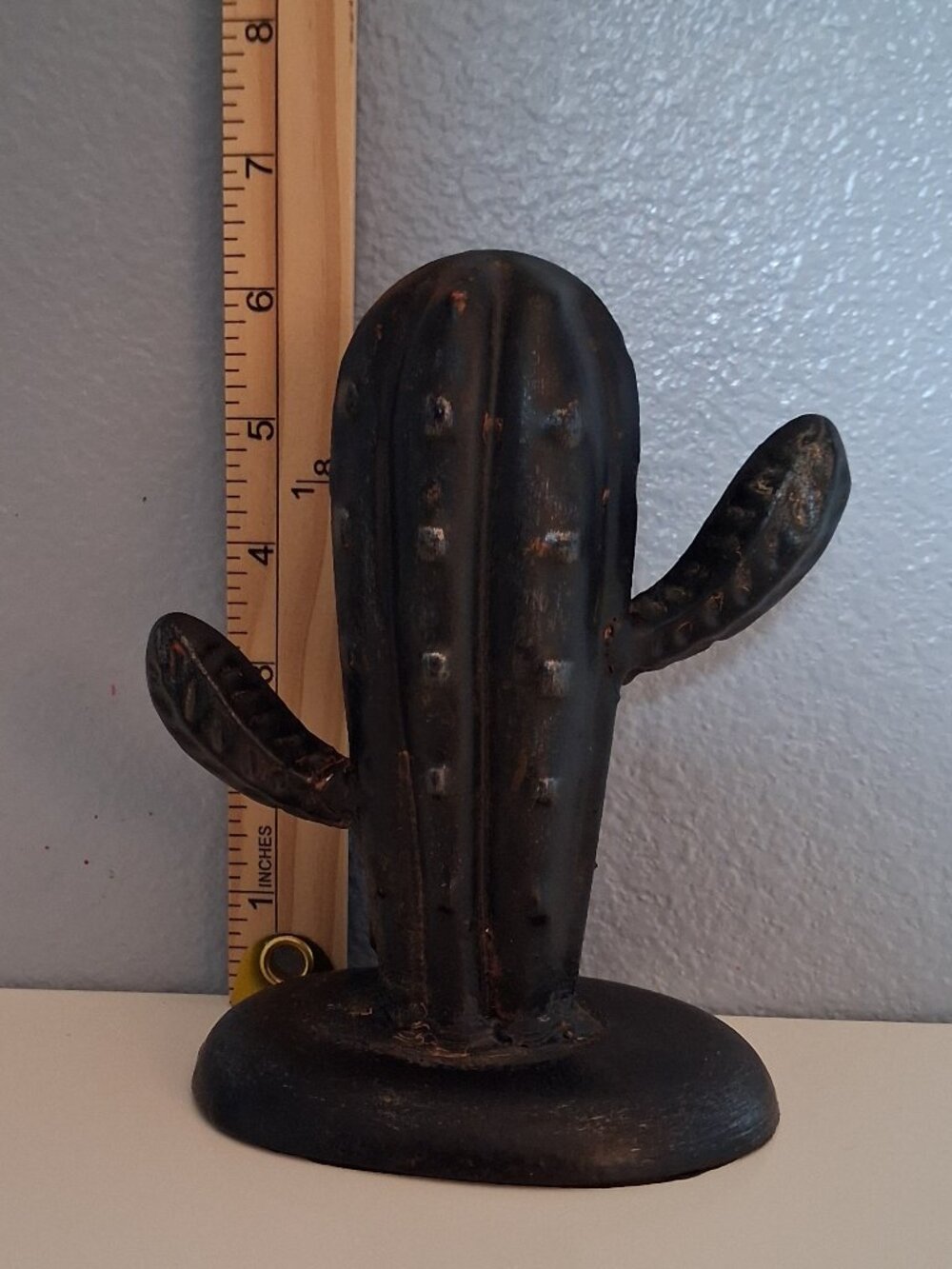 Metal Cactus Doorstop Southwest Decor approx 3 pounds - Picture 2 of 7